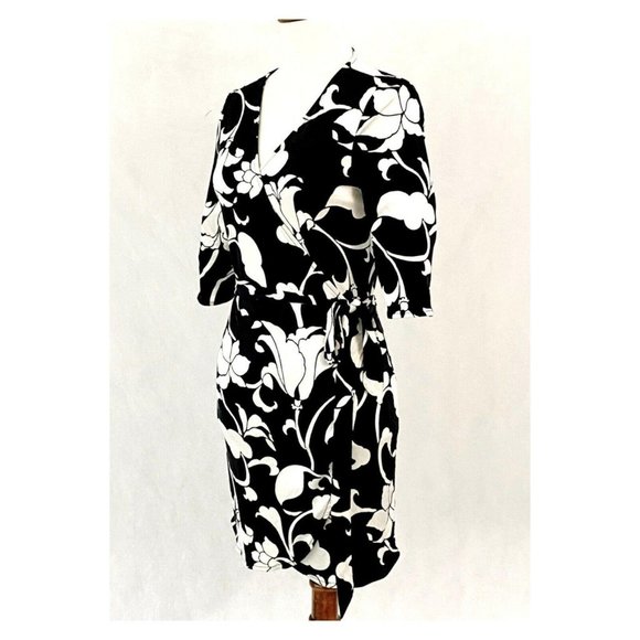 White House Black Market Silk Wrap Mini Dress - Picture 4 of 8
